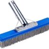 PoolStyle 10" Algae Brush with Stainless Steel Bristles and Metal Back